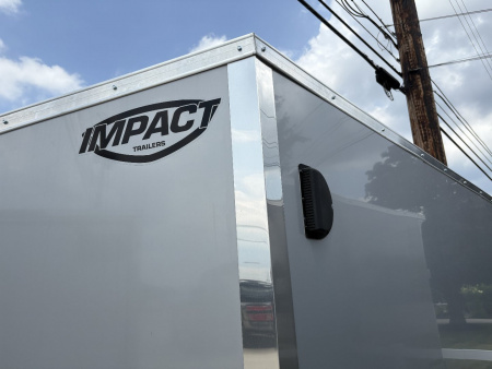 New 2025 IMPACT TRAILERS 7'X14' ALL ALUMINUM SHOCKWAVE RAMP DOOR SILVER Cargo / Enclosed Trailer