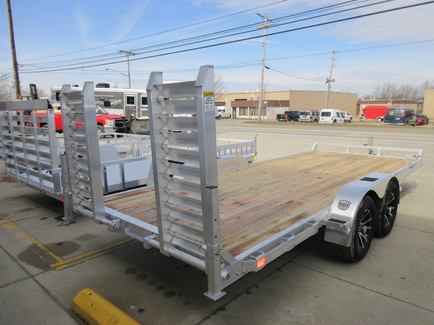 New 2026 Sport Haven 7'X18' ALUMINUM HD W/4' SPLIT RAMPS Equipment Trailer