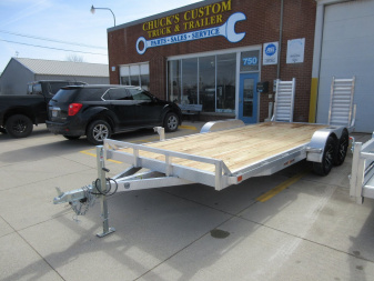 New 2025 SPORT HAVEN 7'X18' ALUMINUM HD W/4' SPLIT RAMPS Equipment Trailer