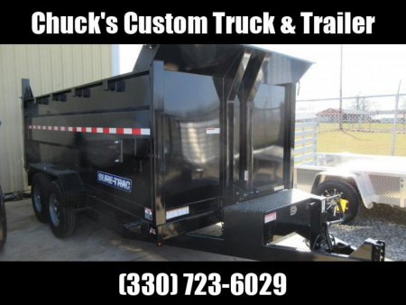 New Sure-Trac 82 IN x 14 HD Low Profile Dump Trailer w/ 4 Ft. Sides  14K Telescopic