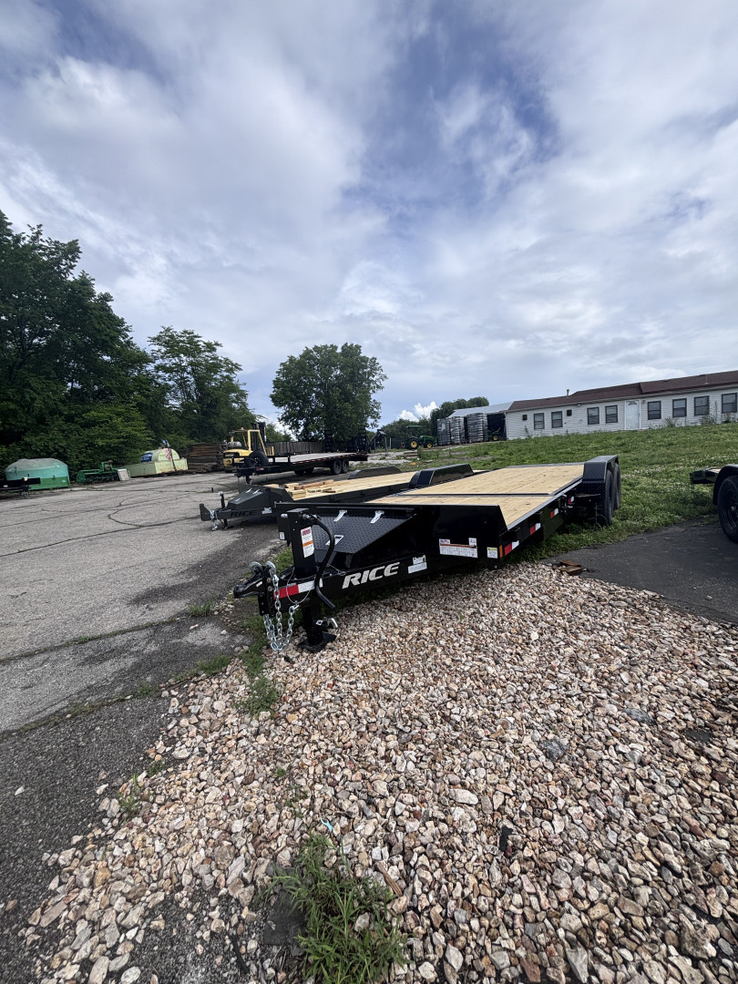 New 2025 Rice Trailers 22ft partial tilt tandem axel Flatbed Trailer ...