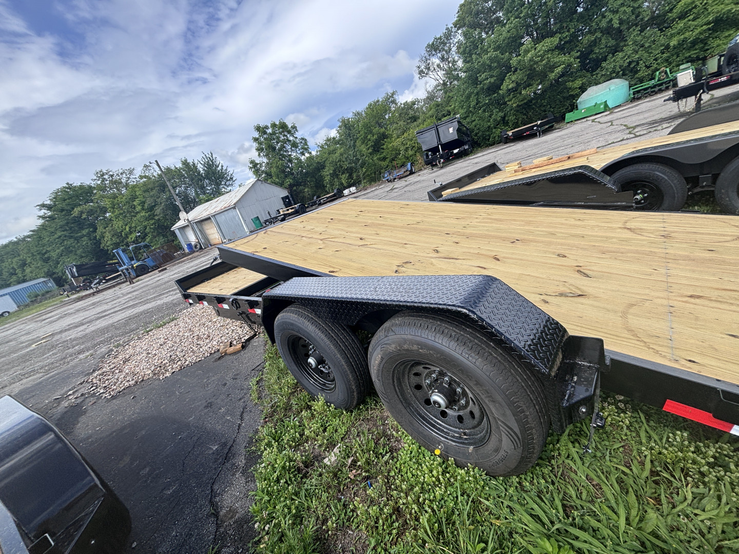 New 2025 Rice Trailers 22ft partial tilt tandem axel Flatbed Trailer ...