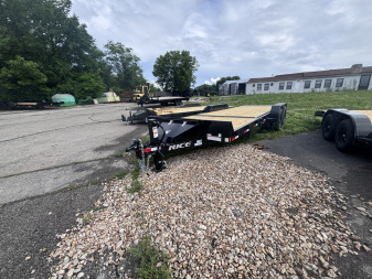 New 2025 Rice Trailers 22ft partial tilt tandem axel Flatbed Trailer
