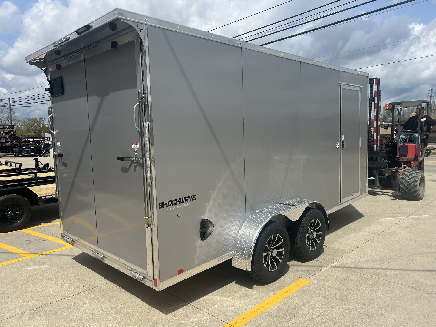 New 2025 Impact Trailers 7'X16' ALL ALUMINUM SHOCKWAVE RAMP DOOR SILVER Cargo / Enclosed Trailer