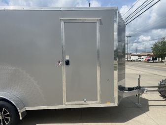 New 2025 Impact Trailers 7'X16' ALL ALUMINUM SHOCKWAVE RAMP DOOR SILVER Cargo / Enclosed Trailer