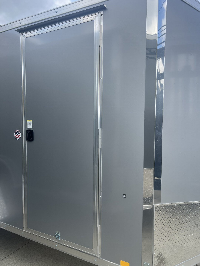 New 2025 Impact Trailers 6'X12' ALL ALUMINUM SHOCKWAVE RAMP DOOR SILVER Cargo / Enclosed Trailer