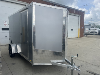 New 2025 Impact Trailers 6'X12' ALL ALUMINUM SHOCKWAVE RAMP DOOR SILVER Cargo / Enclosed Trailer