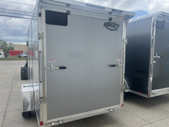 New 2025 Impact Trailers 6'X12' ALL ALUMINUM SHOCKWAVE RAMP DOOR SILVER Cargo / Enclosed Trailer