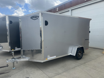 New 2025 Impact Trailers 6'X12' ALL ALUMINUM SHOCKWAVE RAMP DOOR SILVER Cargo / Enclosed Trailer