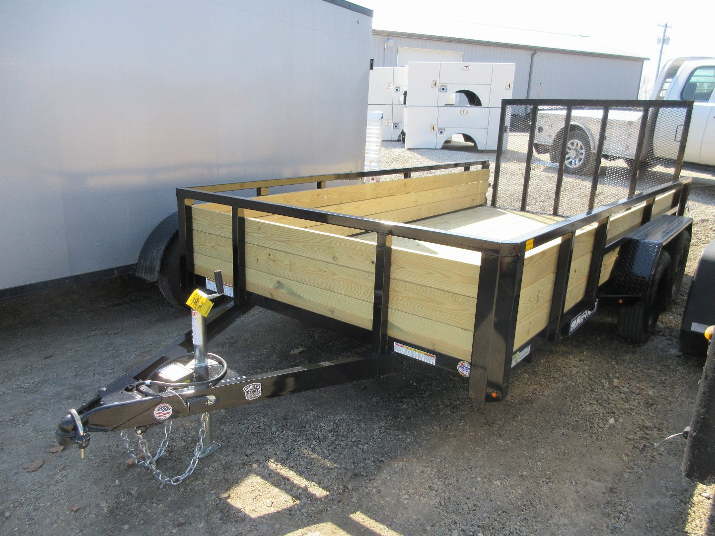 New Sure-Trac 7 x 14 Tube Top Three Board Trailer  7K Tandem