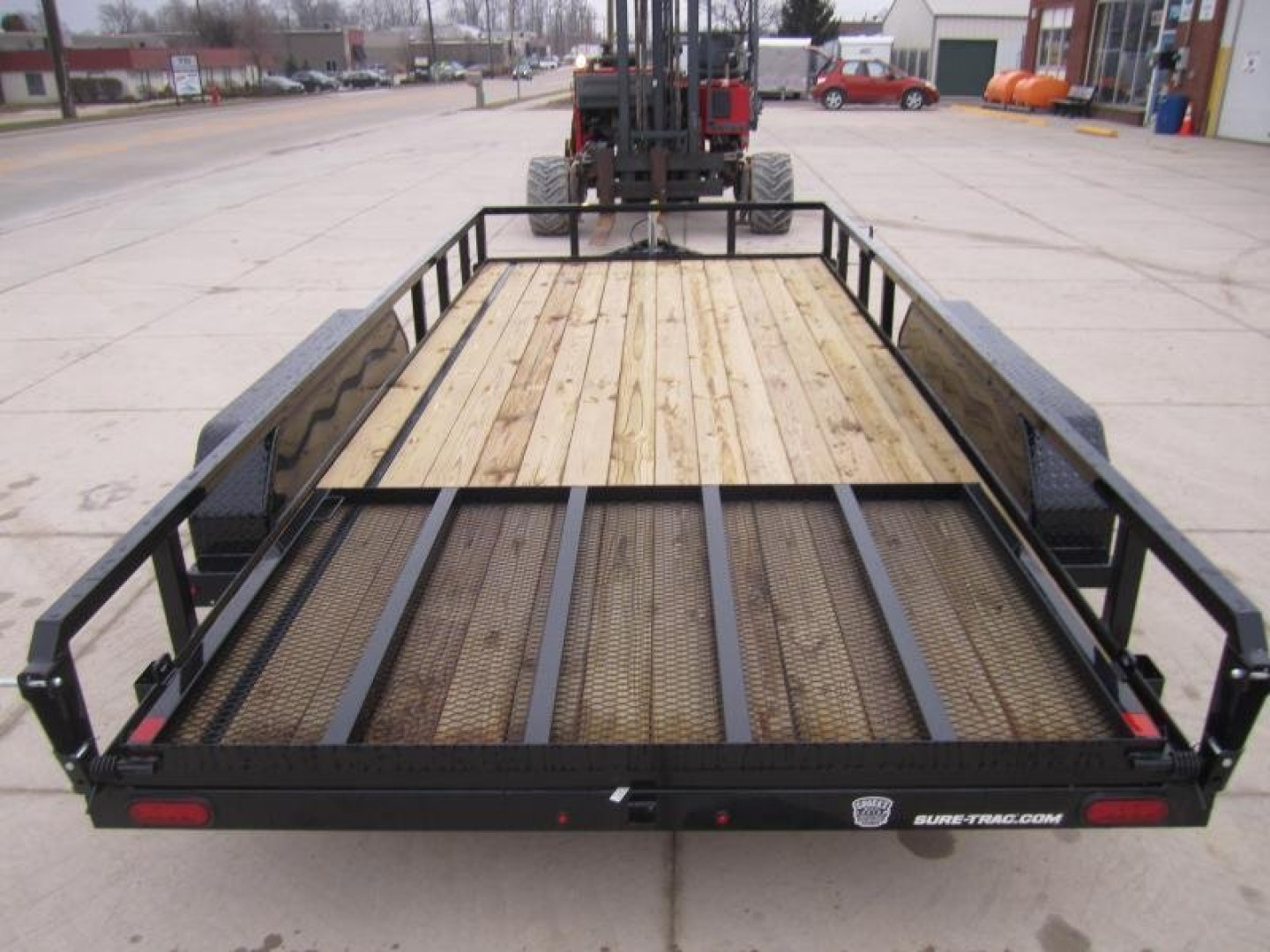 New Sure-Trac 7 X 16 Tube Top Utility 7K Tandem W/5' gate