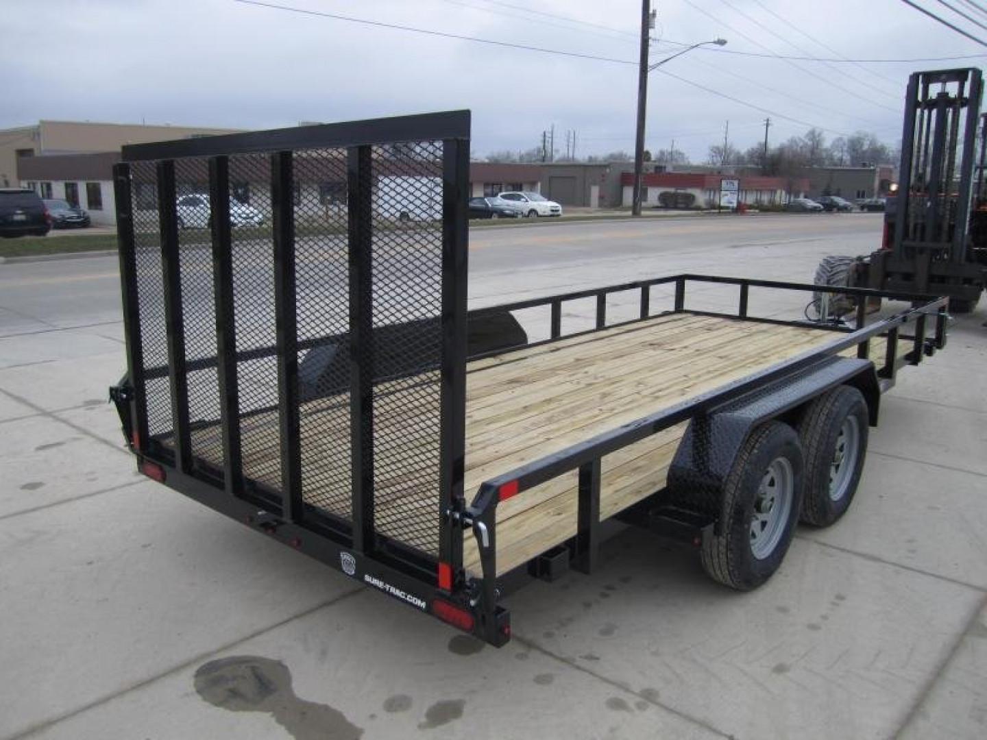 New Sure-Trac 7 X 16 Tube Top Utility 7K Tandem W/5' gate