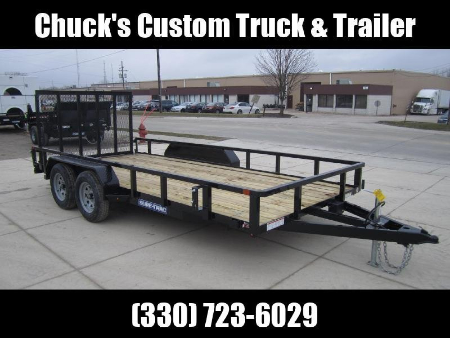 New Sure-Trac 7 X 16 Tube Top Utility 7K Tandem W/5' gate