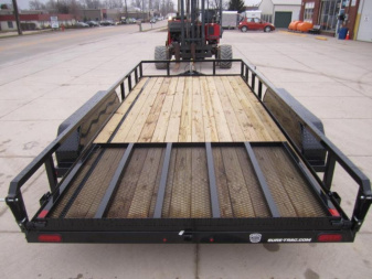 New Sure-Trac 7 X 16 Tube Top Utility 7K Tandem W/5' gate