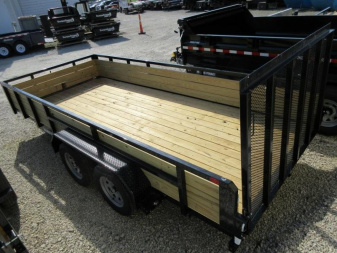 New Sure-Trac 7 x 16 Tube Top Three Board Trailer  7K Tandem