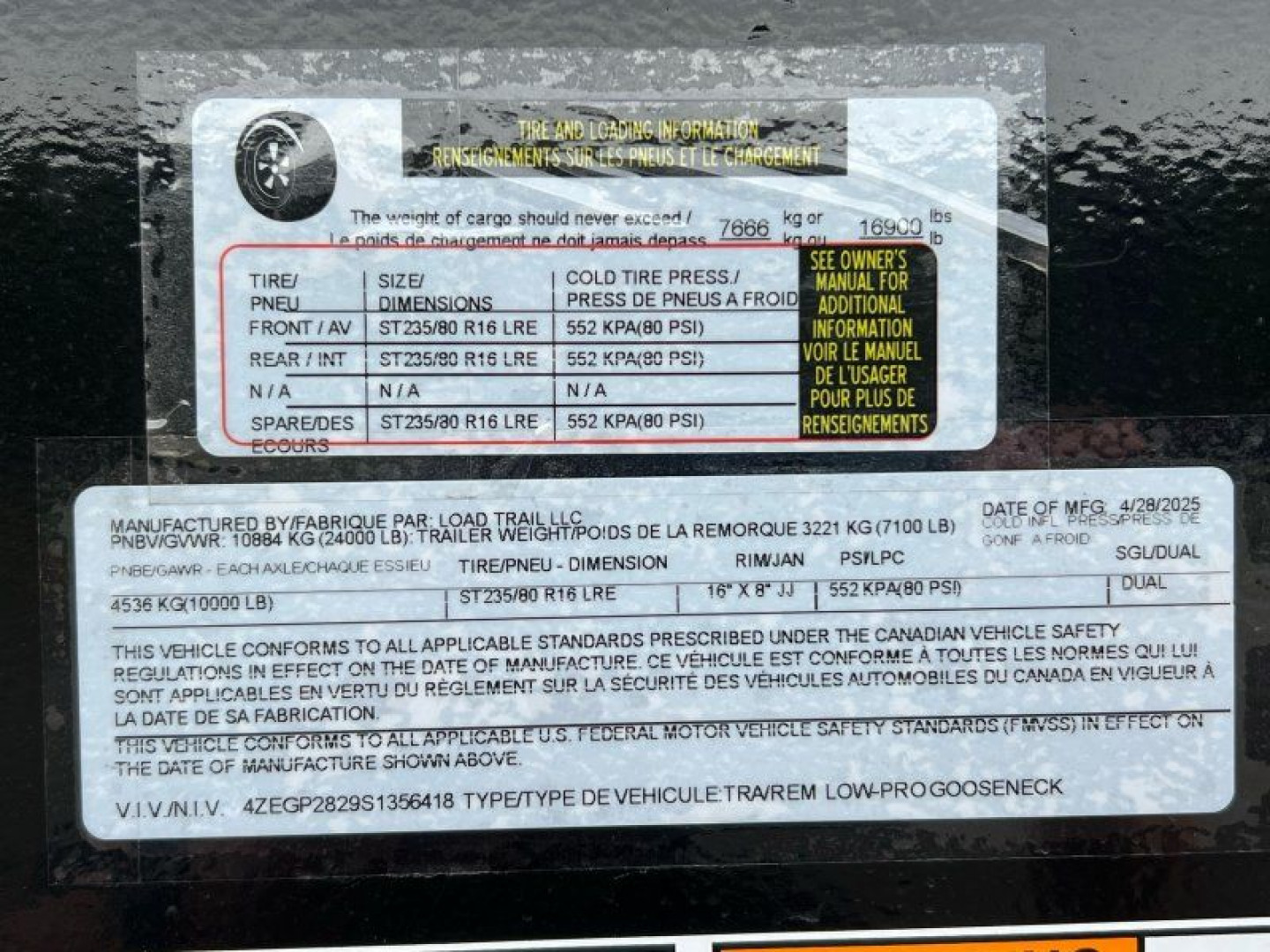New 2025 Load Trail 102"X28' Low-Pro GN Gooseneck Bodies