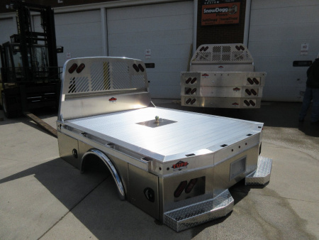 New 2025 Tuff Truck Bodies 8'6 X 84  SKIRTED RANCHER EXTURDED ALUMINUM W/GOOSENECK HITCH Truck Bed