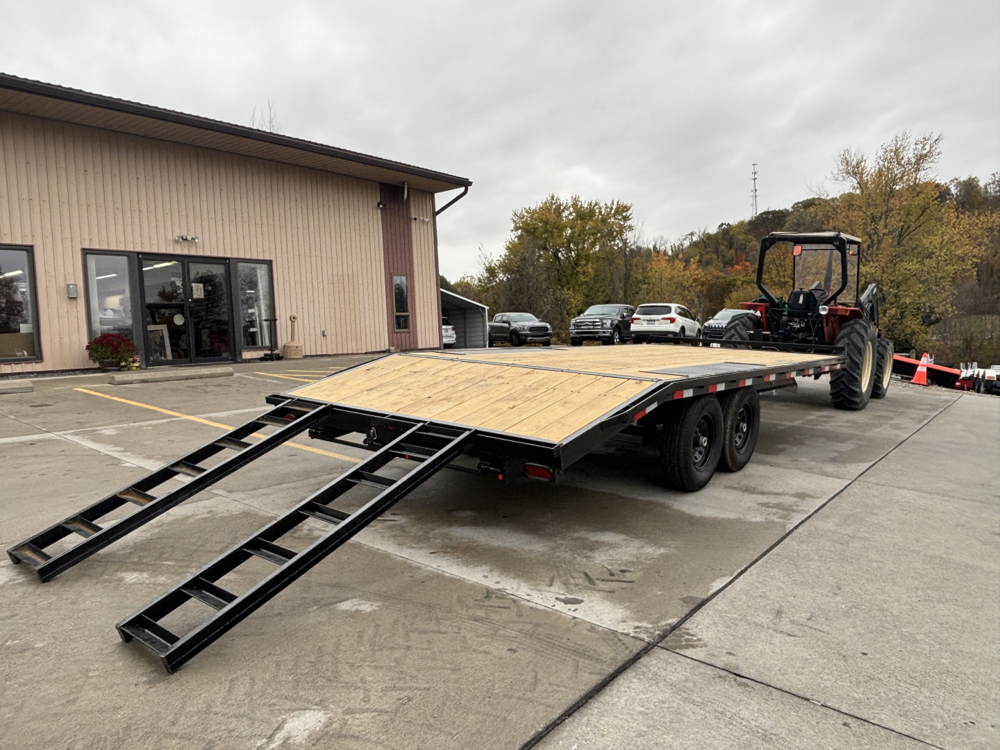 New 2026 Down 2 Earth Trailers 102"X20' (16' + 4' Dovetail) Deckover - Slide In/Out Ramps - 14000#GVWR