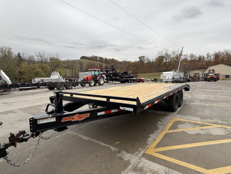 New 2026 Down 2 Earth Trailers 102"X20' (16' + 4' Dovetail) Deckover - Slide In/Out Ramps - 14000#GVWR