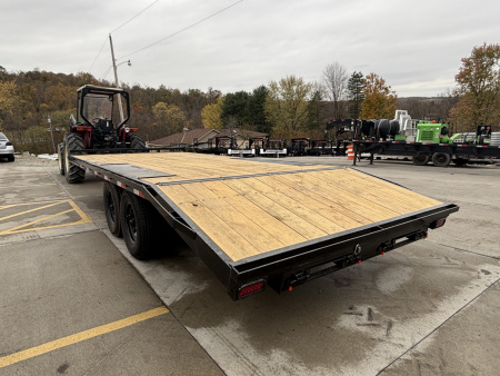 New 2026 Down 2 Earth Trailers 102"X20' (16' + 4' Dovetail) Deckover - Slide In/Out Ramps - 14000#GVWR