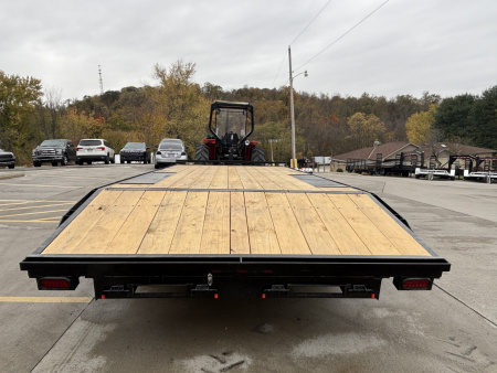 New 2026 Down 2 Earth Trailers 102"X20' (16' + 4' Dovetail) Deckover - Slide In/Out Ramps - 14000#GVWR