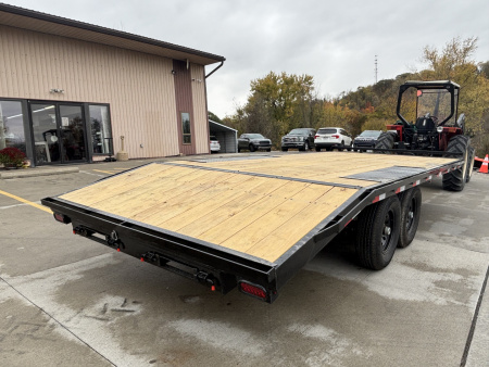 New 2026 Down 2 Earth Trailers 102"X20' (16' + 4' Dovetail) Deckover - Slide In/Out Ramps - 14000#GVWR