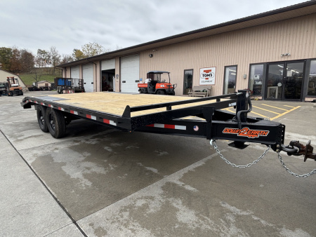 New 2026 Down 2 Earth Trailers 102"X20' (16' + 4' Dovetail) Deckover - Slide In/Out Ramps - 14000#GVWR