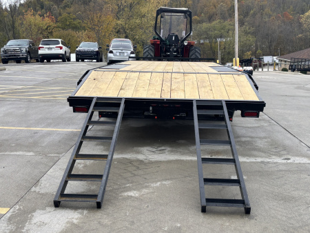 New 2026 Down 2 Earth Trailers 102"X20' (16' + 4' Dovetail) Deckover - Slide In/Out Ramps - 14000#GVWR