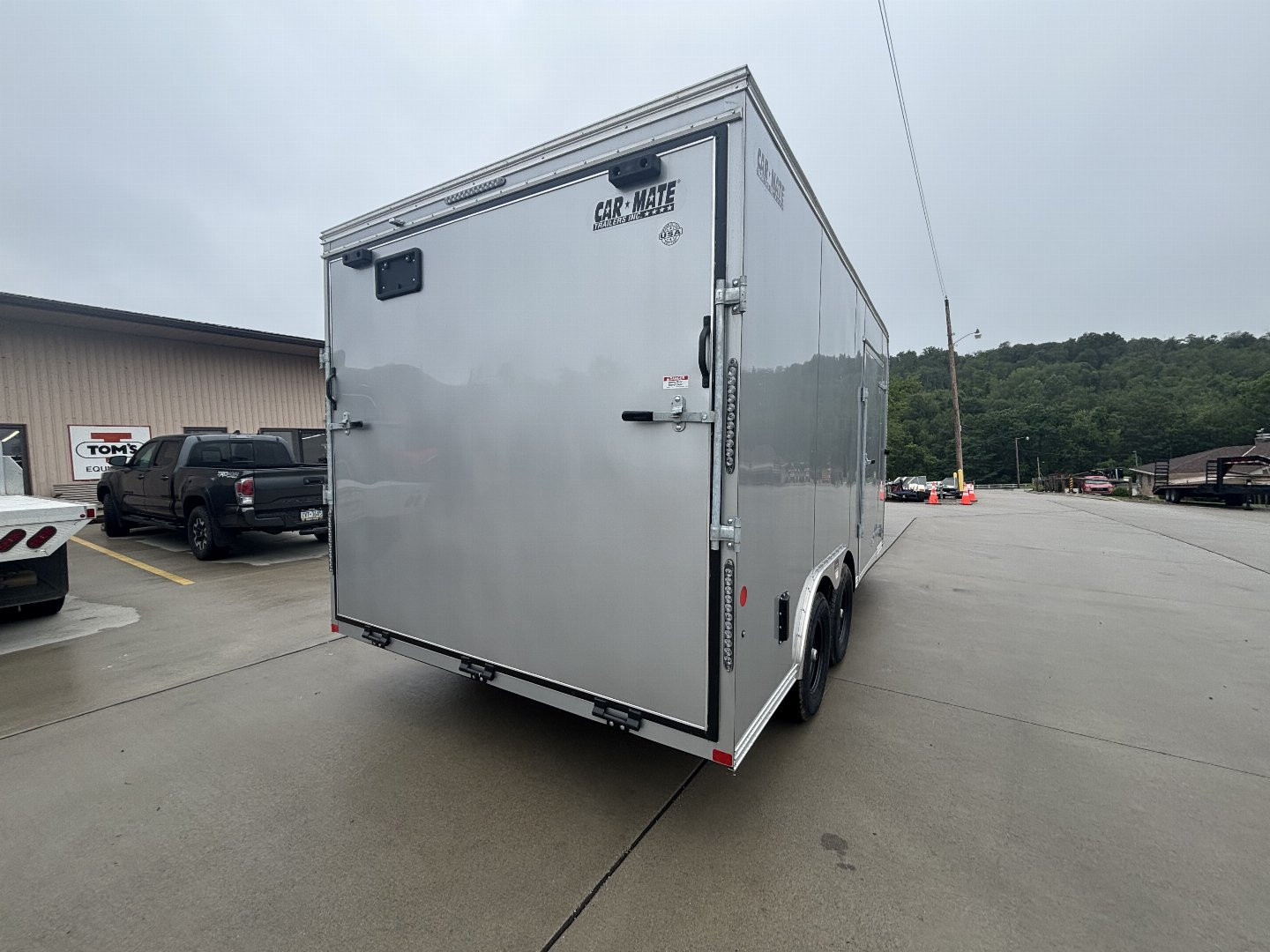 New 2025 Car Mate Trailers 8X 16 Custom Car Enclosed Trailer - Silver Frost W/ Ramp Door - 9990# GVWR