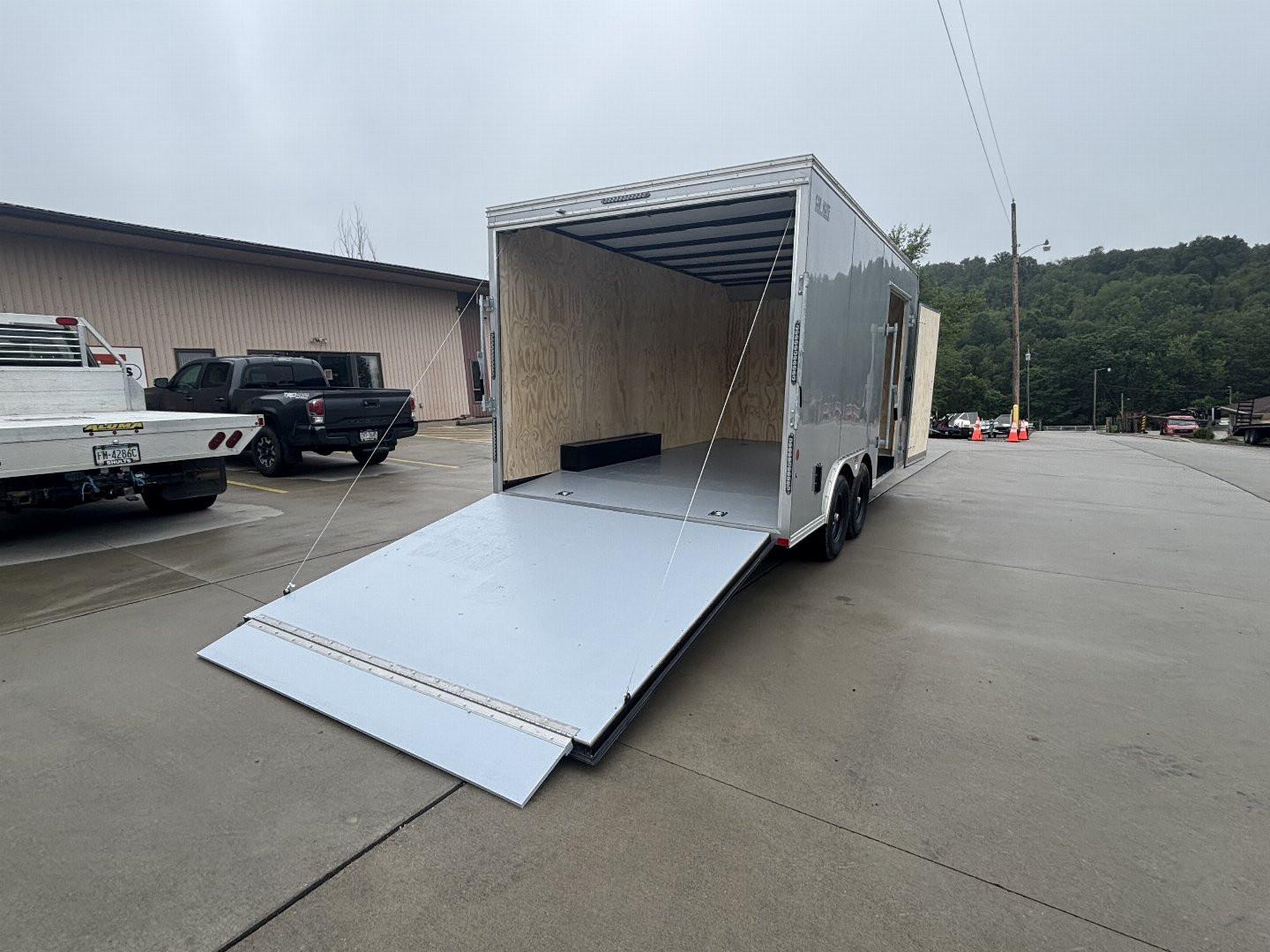 New 2025 Car Mate Trailers 8X 16 Custom Car Enclosed Trailer - Silver Frost W/ Ramp Door - 9990# GVWR