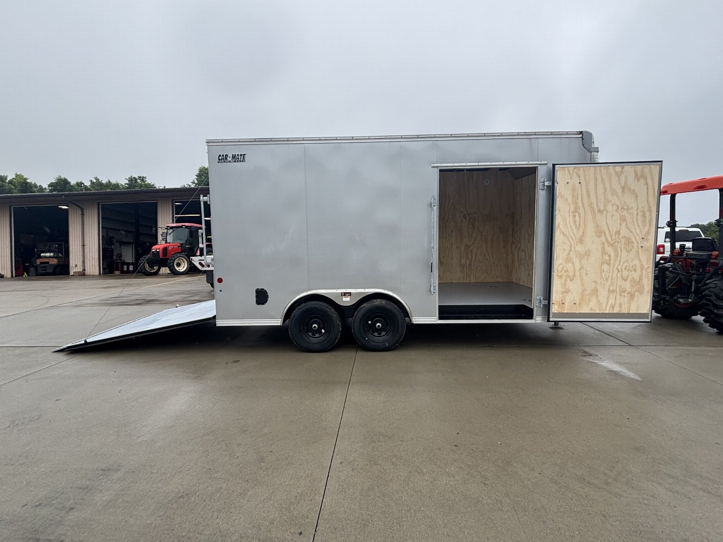 New 2025 Car Mate Trailers 8X 16 Custom Car Enclosed Trailer - Silver Frost W/ Ramp Door - 9990# GVWR