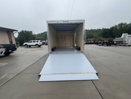 New 2025 Car Mate Trailers 8X 16 Custom Car Enclosed Trailer - Silver Frost W/ Ramp Door - 9990# GVWR