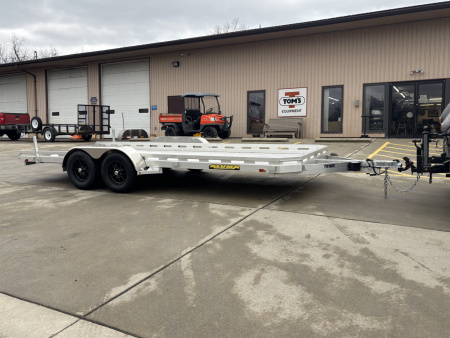 New 2026 Aluma Trailers 7818 R Aluminum Tandem Axle Utility Trailer w/ Slide Out Ramps - 7000# GVWR