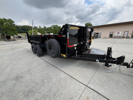 New 2026 GRIFFIN TRAILERS 7 x 16 Low Profile 14K Dump Trailer W/ Telescopic Cylinder - 14,000# GVWR