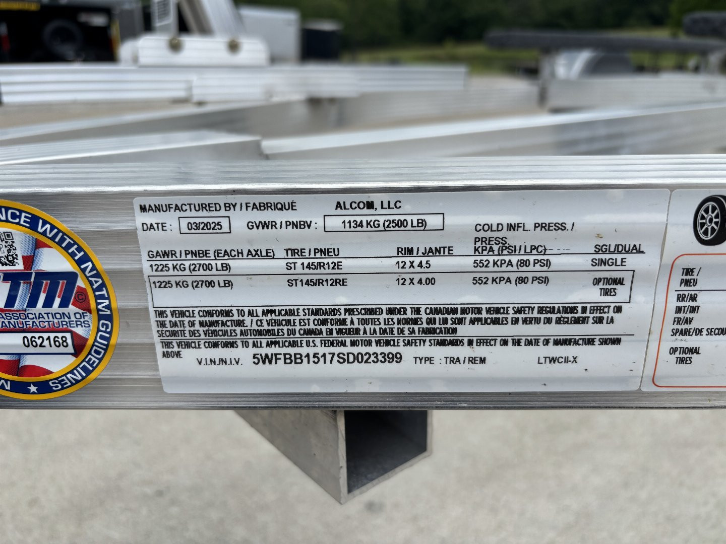 New 2025 Triton Trailers LTWCII-X Watercraft Trailer (2 PLACE) w/ Aluminum Wheel Upgrade - 2500# GVWR