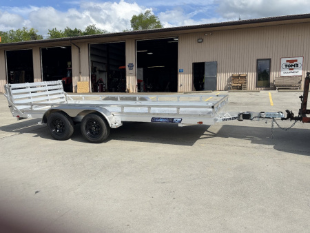 New 2026 Aluma Trailers 7816 TA-ESA Utility Trailer W/ Bi-Fold Tailgate & Side Ladder Rack - 7000# GVWR