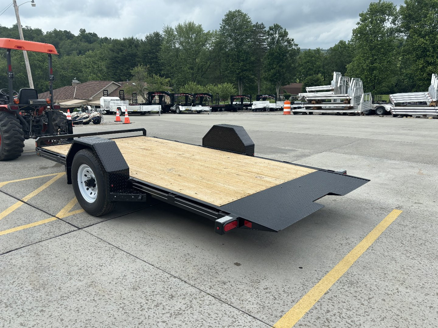 New 2025 (LIGHTLY USED DEMO) CornPro Trailers - UT-14 SAT Tilt Equipment Trailer 14' - Single Axle - Electric Brakes - 7000# GVWR