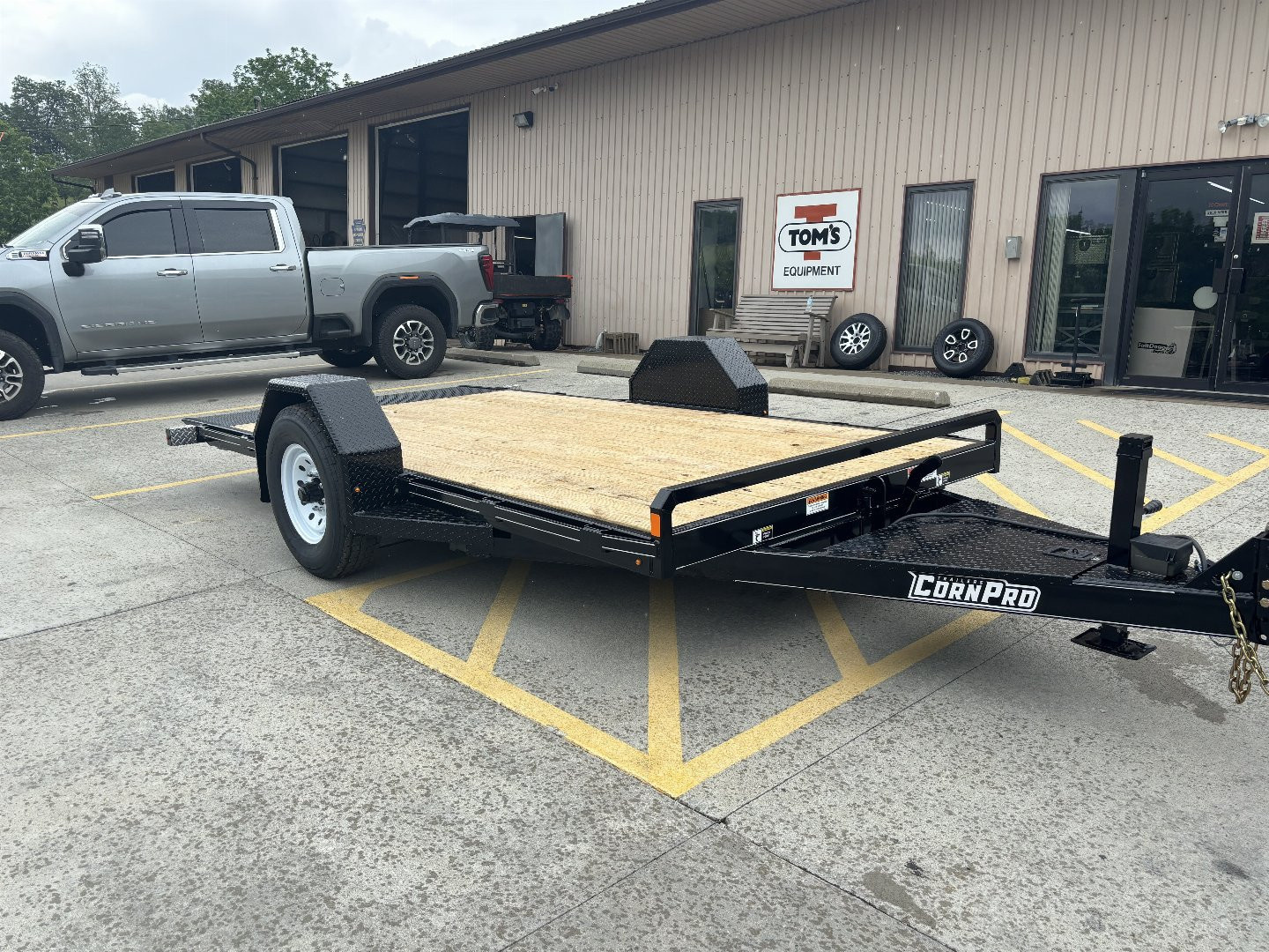New 2025 (LIGHTLY USED DEMO) CornPro Trailers - UT-14 SAT Tilt Equipment Trailer 14' - Single Axle - Electric Brakes - 7000# GVWR