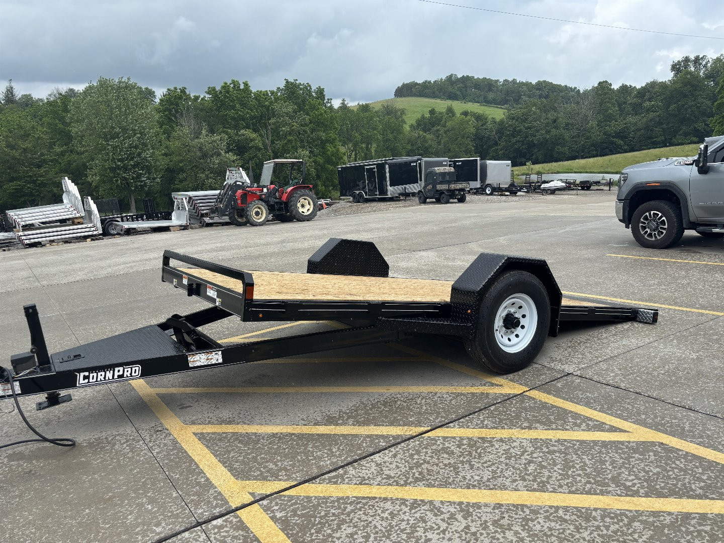 New 2025 (LIGHTLY USED DEMO) CornPro Trailers - UT-14 SAT Tilt Equipment Trailer 14' - Single Axle - Electric Brakes - 7000# GVWR