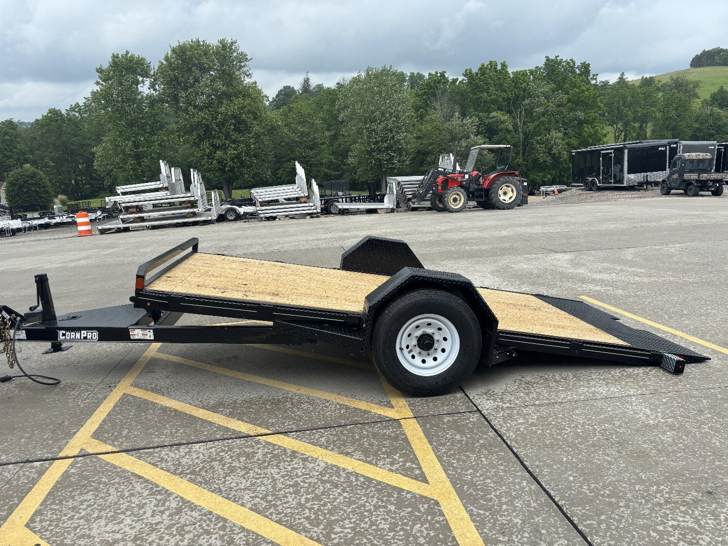 New 2025 (LIGHTLY USED DEMO) CornPro Trailers - UT-14 SAT Tilt Equipment Trailer 14' - Single Axle - Electric Brakes - 7000# GVWR