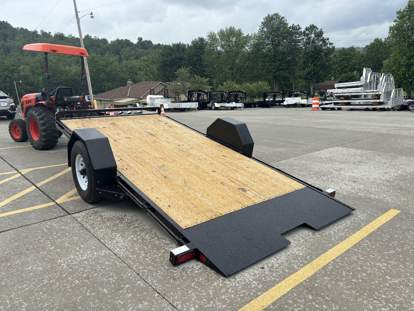 New 2025 (LIGHTLY USED DEMO) CornPro Trailers - UT-14 SAT Tilt Equipment Trailer 14' - Single Axle - Electric Brakes - 7000# GVWR