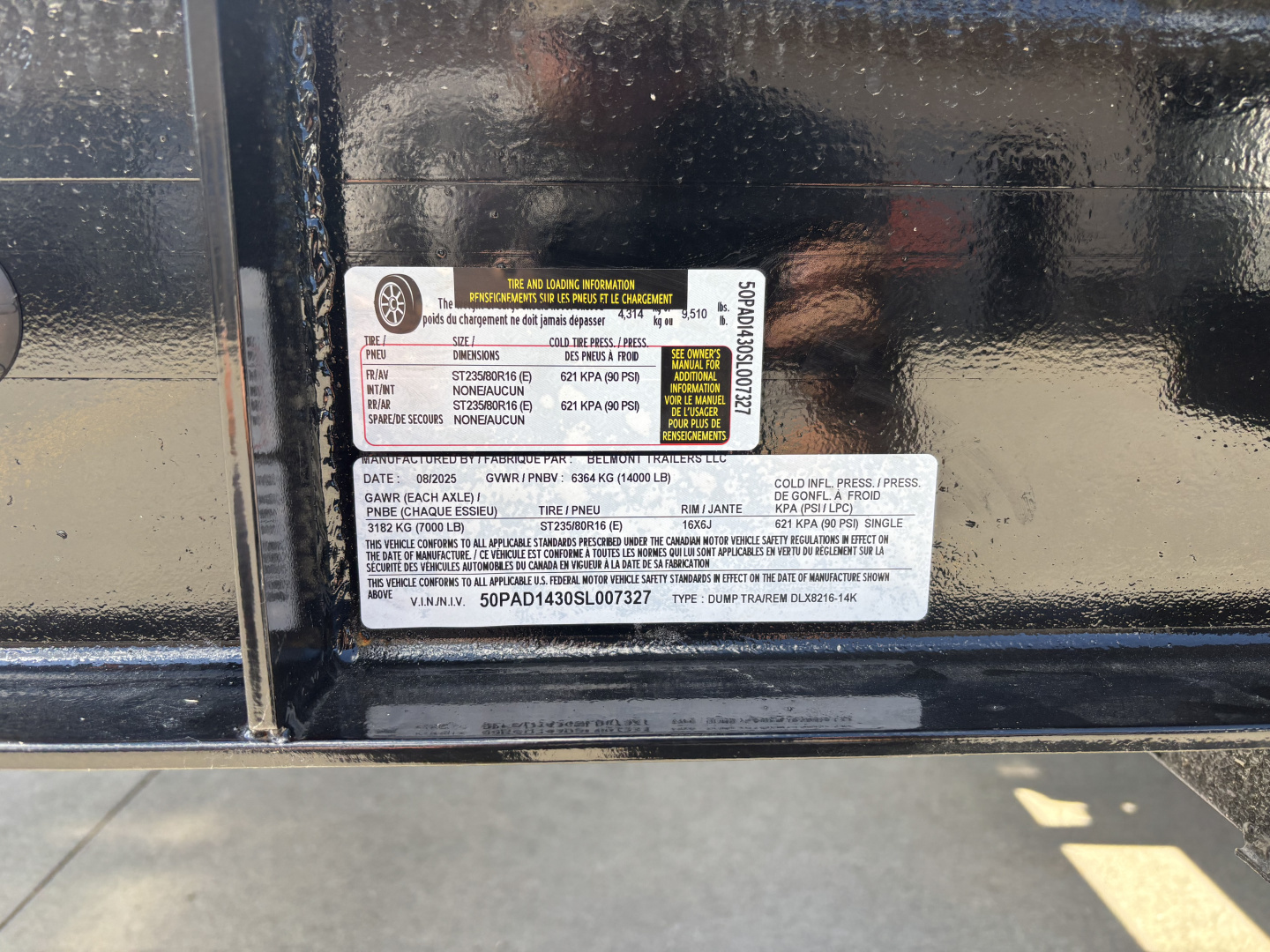 New 2025 Belmont DLX8216-14K Dump Trailer