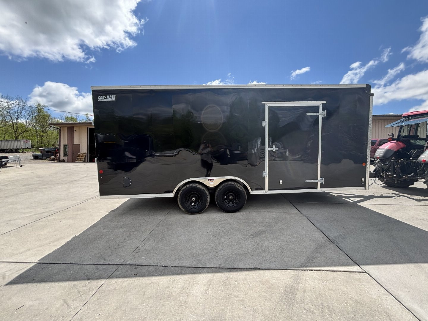 New 2025 Car Mate Trailers 8 1/2 X 20 Custom Car Enclosed Trailer - Black W/ Ramp Door & Get Out Man Door - 9990# GVWR