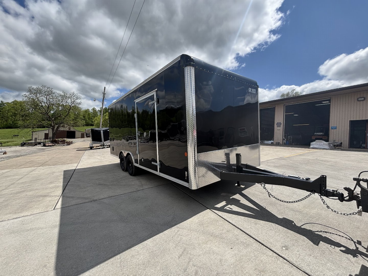 New 2025 Car Mate Trailers 8 1/2 X 20 Custom Car Enclosed Trailer - Black W/ Ramp Door & Get Out Man Door - 9990# GVWR