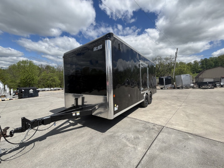 New 2025 Car Mate Trailers 8 1/2 X 20 Custom Car Enclosed Trailer - Black W/ Ramp Door & Get Out Man Door - 9990# GVWR