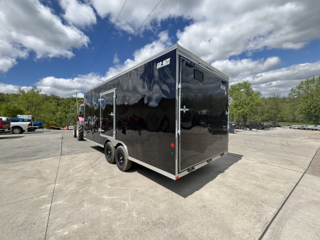 New 2025 Car Mate Trailers 8 1/2 X 20 Custom Car Enclosed Trailer - Black W/ Ramp Door & Get Out Man Door - 9990# GVWR