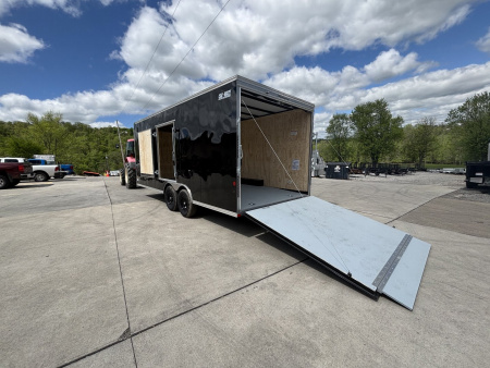 New 2025 Car Mate Trailers 8 1/2 X 20 Custom Car Enclosed Trailer - Black W/ Ramp Door & Get Out Man Door - 9990# GVWR