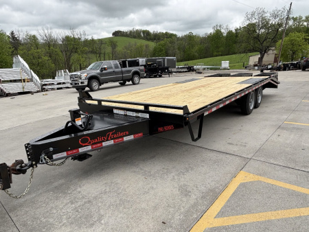 New 2025 Quality Trailers 23' Deckover (18' + 5' Dovetail) - Pro Series w/ 3 Lay Down Ramps - 17000# GVWR