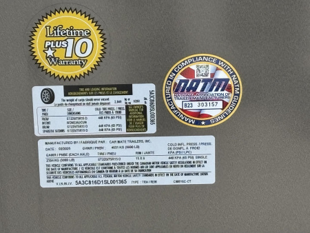 New 2025 Car Mate Trailers 8X 16 Custom Car Enclosed Trailer - Charcoal Gray W/ Ramp Door - 9990# GVWR