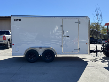 New 2026 Car Mate Trailers 7x14 Sportster HD Enclosed Trailer - White - w/ Ramp - 7000# GVWR